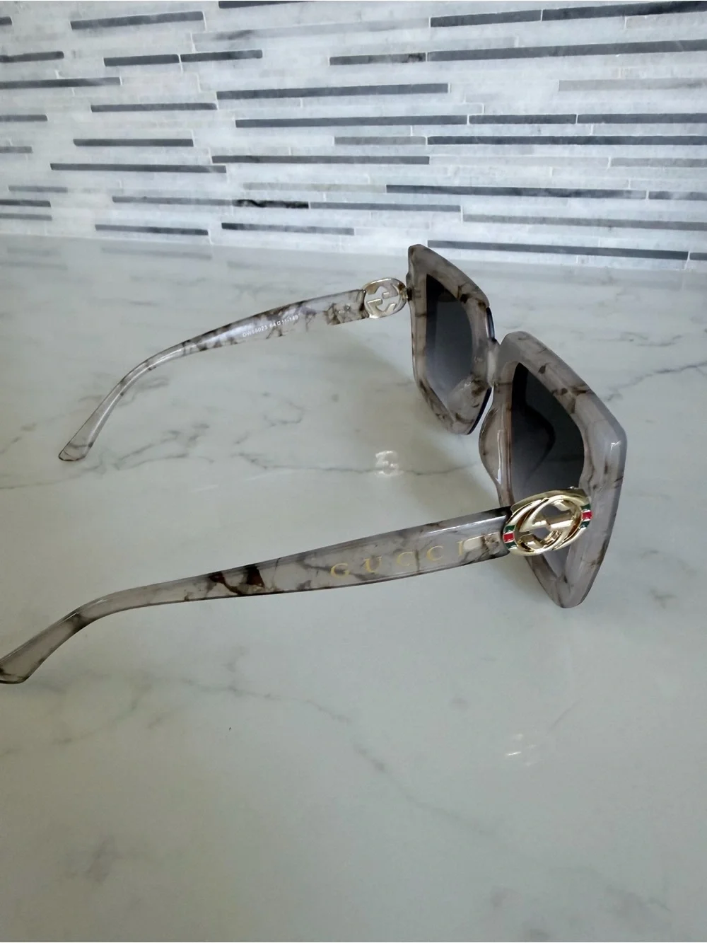 Gucci Women's Square Gradient Gray Sunglasses no case